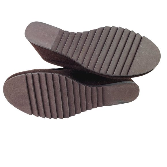 Sakroots Tango Brown Felt Wedge Butterfly Wedged Booties, Sz 8 - Picture 7 of 8